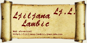 Ljiljana Lambić vizit kartica